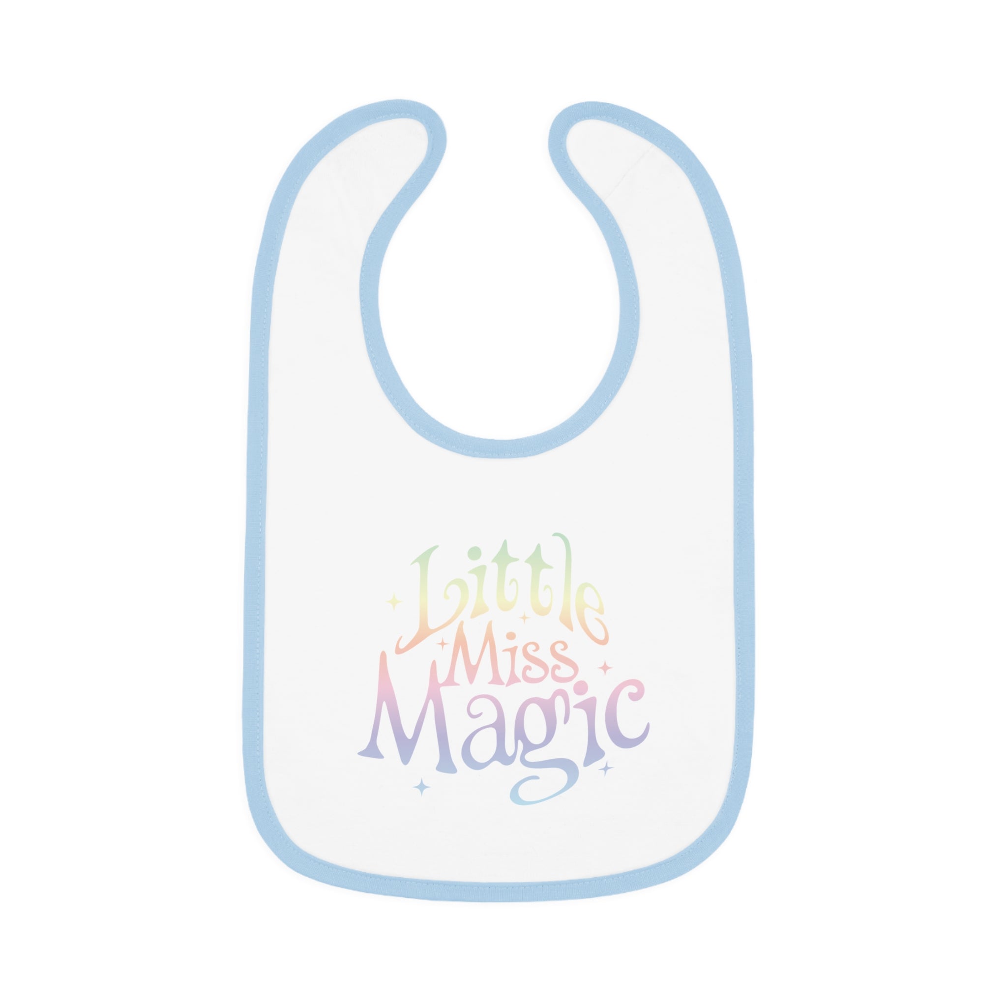 Little Miss Magic Baby Bib with fun pastel lettering