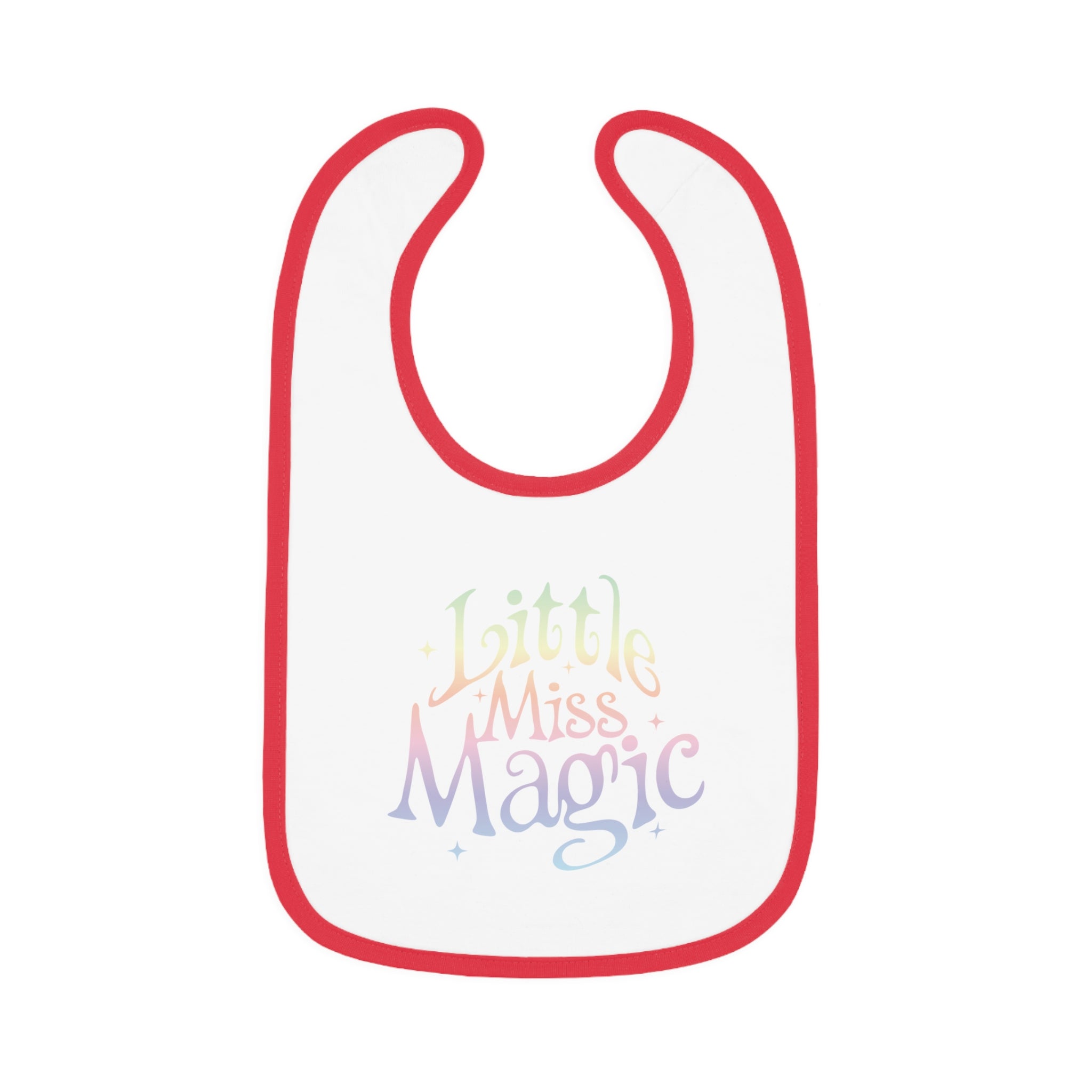 Little Miss Magic Baby Bib with fun pastel lettering