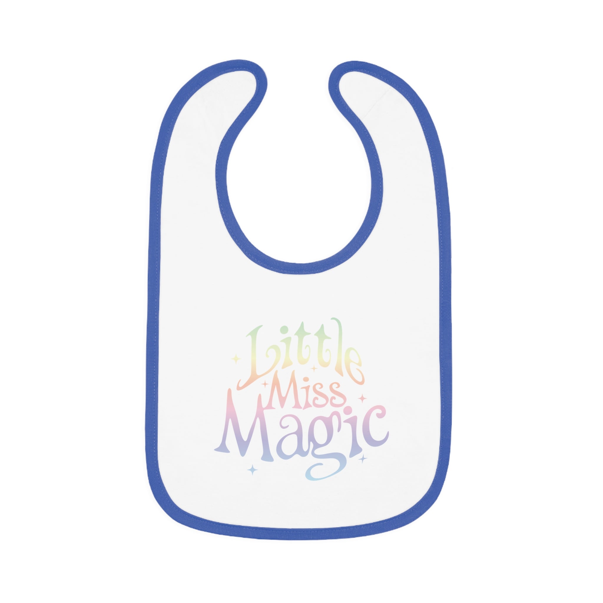 Little Miss Magic Baby Bib with fun pastel lettering