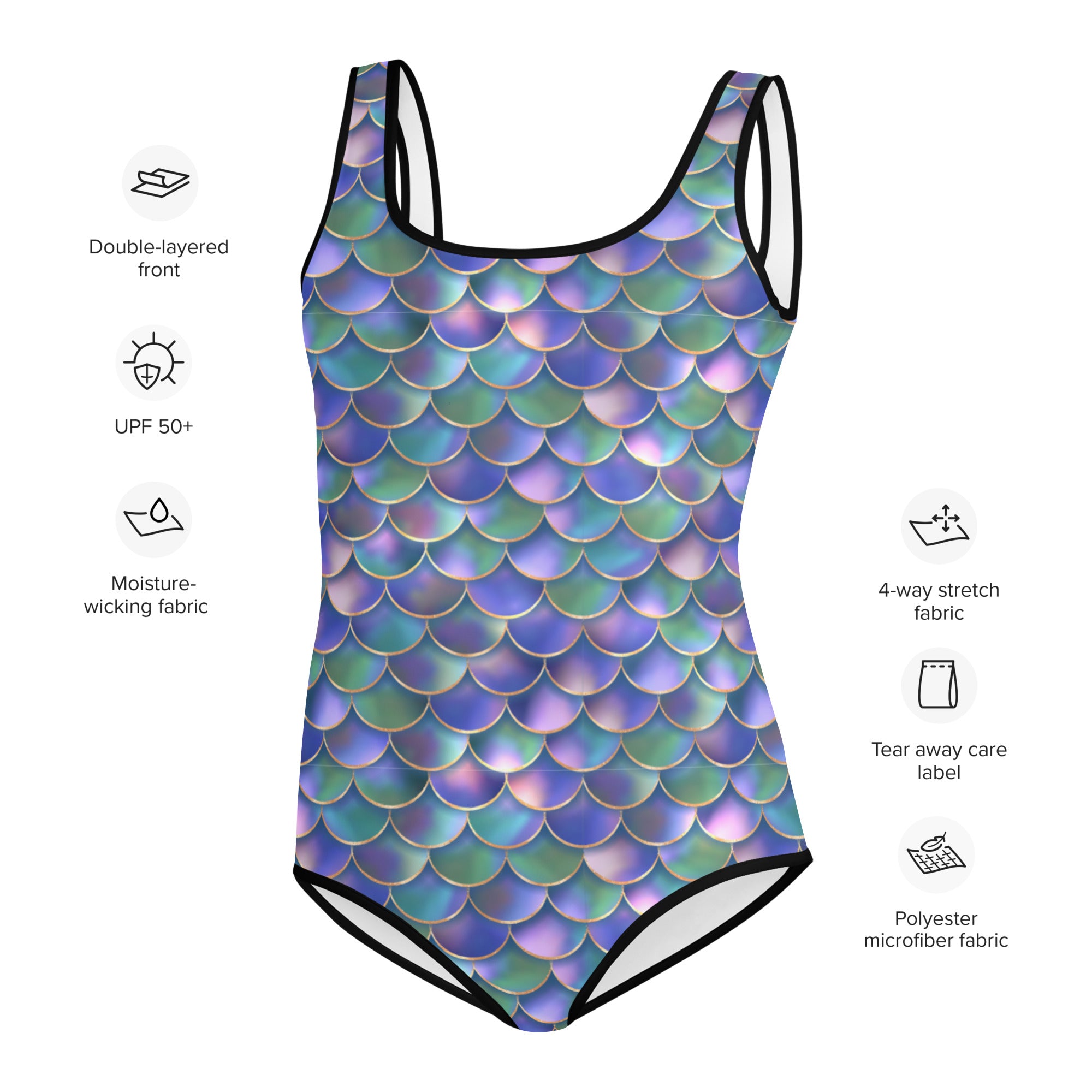Mermaid Print Girls' Youth Swimsuit