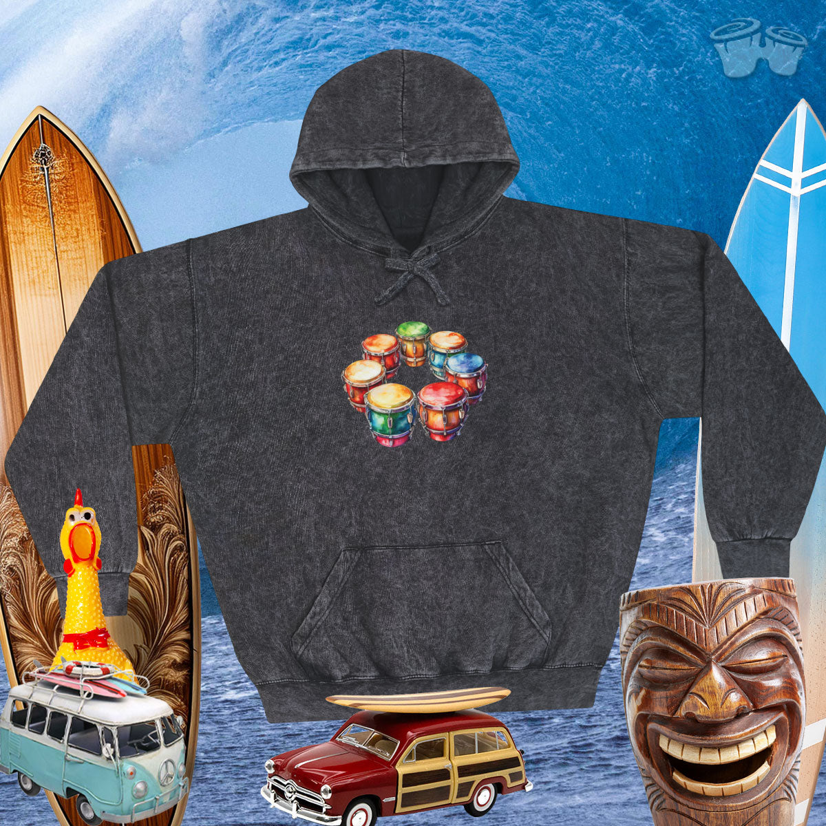 Drum Circle | Mineral Wash Hoodie Hoodies