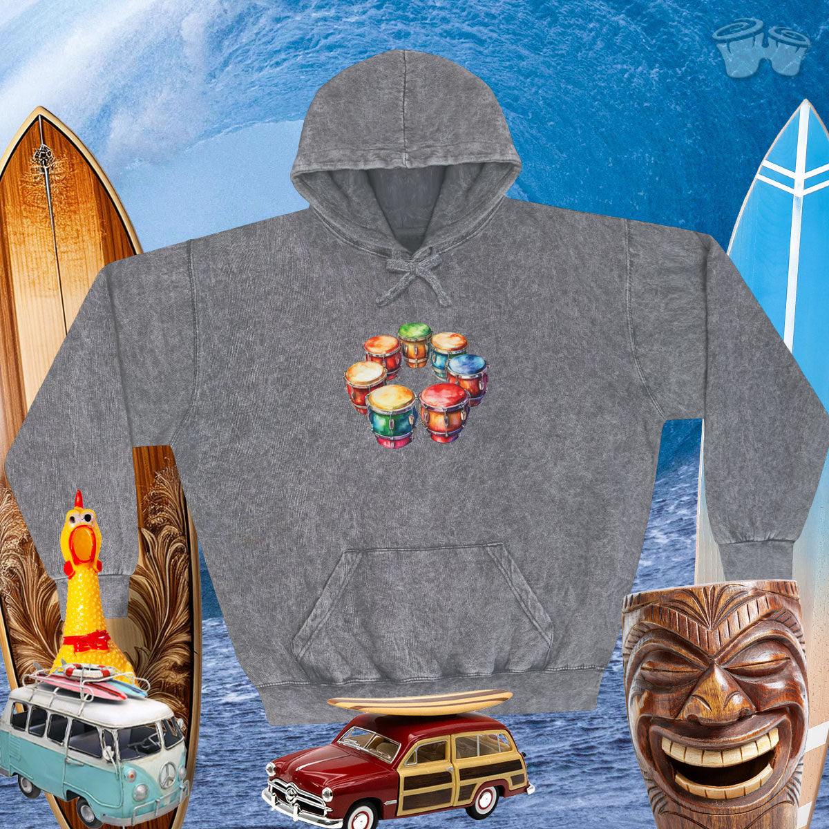 Drum Circle | Mineral Wash Hoodie Hoodies