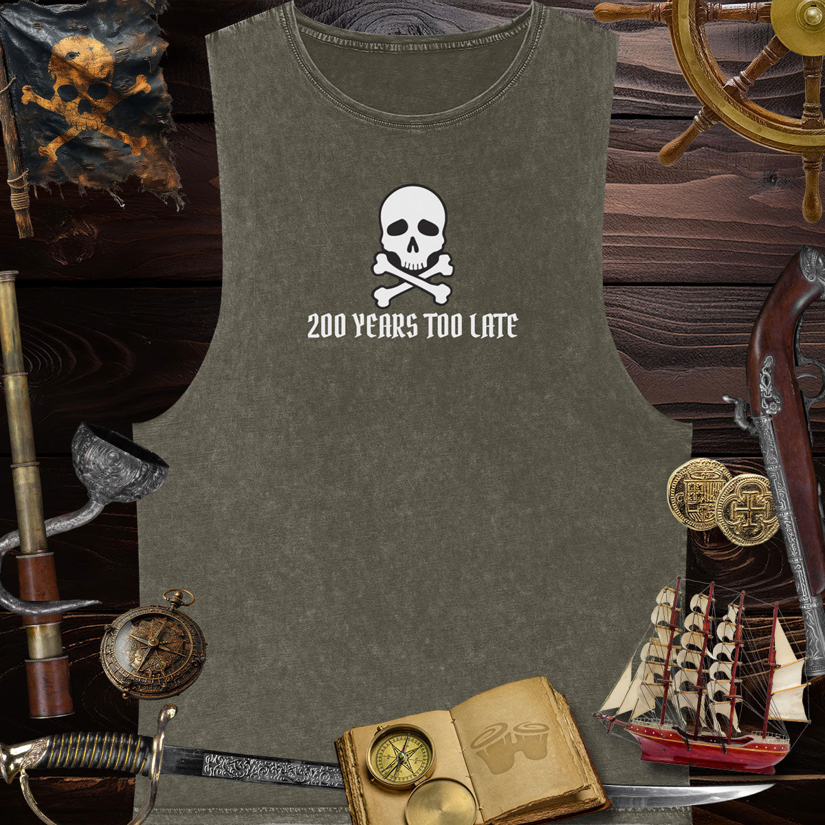 Jolly Roger Pirate - Stonewash Pirate Themed Tank Top 🏴‍☠️ Tank Tops