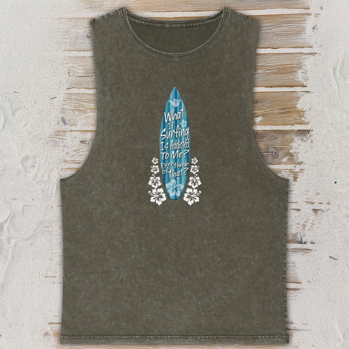 Stonewash Tank Top | Surfboard Graphic | Surf Humor