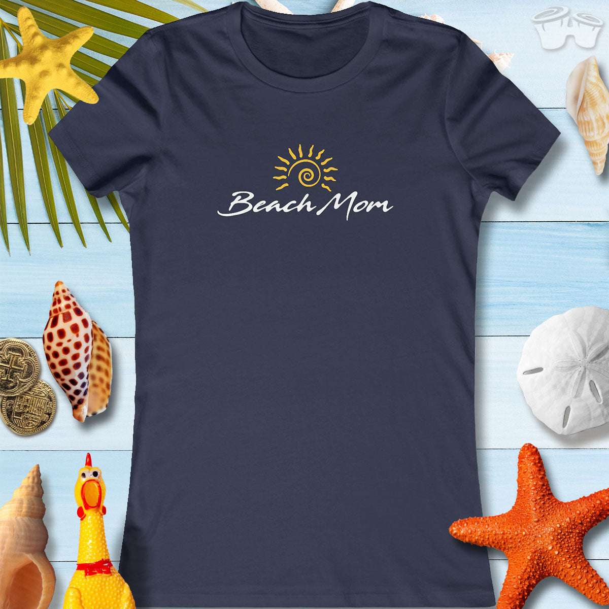 Stylish Beach Mom T-Shirt for women, perfect for summer outings and Mother's Day celebrations with beach vibes.