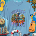Tropical ParrotHead graphic tee with vibrant colors, perfect for summer celebrations and beach parties.
