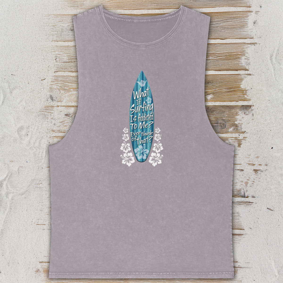 Stonewash Tank Top | Surfboard Graphic | Surf Humor