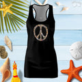 Shelling Beach Peace Sign | Racerback Tank-Top Dress Dresses