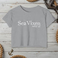 Light blue crop top with 'Cry Baby' text on a white background