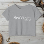 Light blue crop top with 'Cry Baby' text on a white background