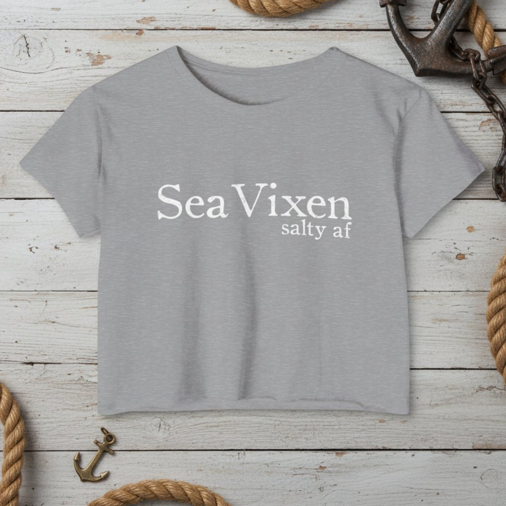 Light blue crop top with 'Cry Baby' text on a white background
