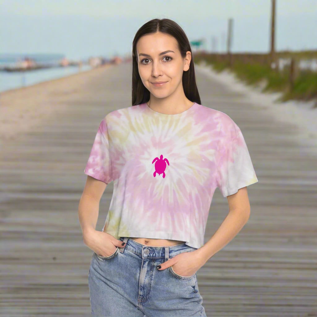 Sea Turtle | Zentangle Animal Art | Tie Dye Crop Top Crop Tops