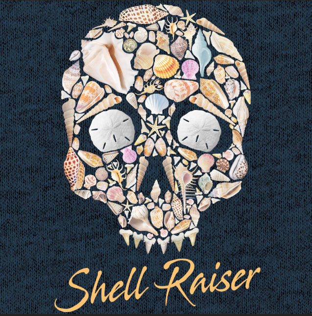 Shell Raiser | Long Sleeve Tee ☠️ Coastal Shell Skull Art
