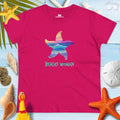 Starfish Beachy women t-shirt in vibrant pink for casual summer wear, perfect for beach vacations and tropical getaways.