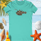 Women's Steampunk Angler Fish T-Shirt in Teal