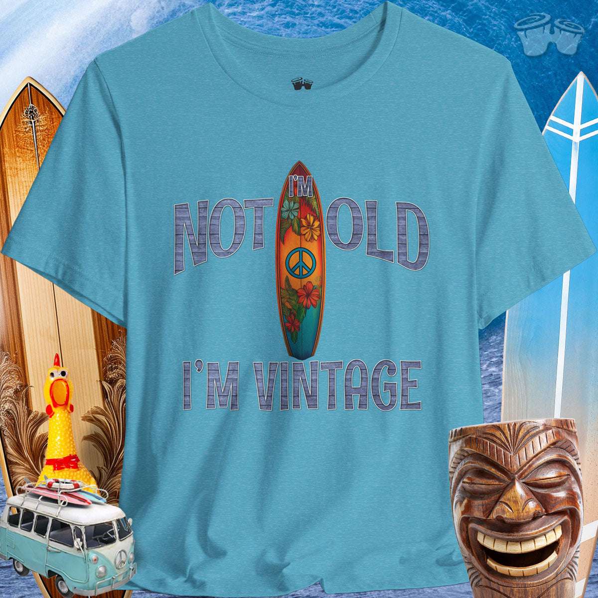 Heather Aqua Vintage I Surf Shop | Surfboard T-Shirt 🤙