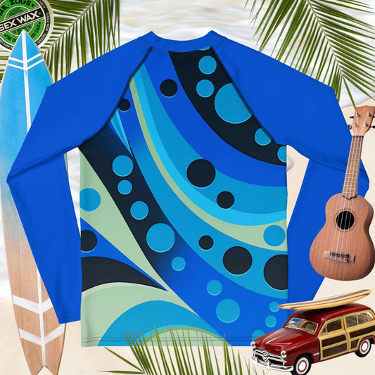 Abstract ocean Art | Youth Sun Rashie 🤙 Rash Guards & Swim Shirts
