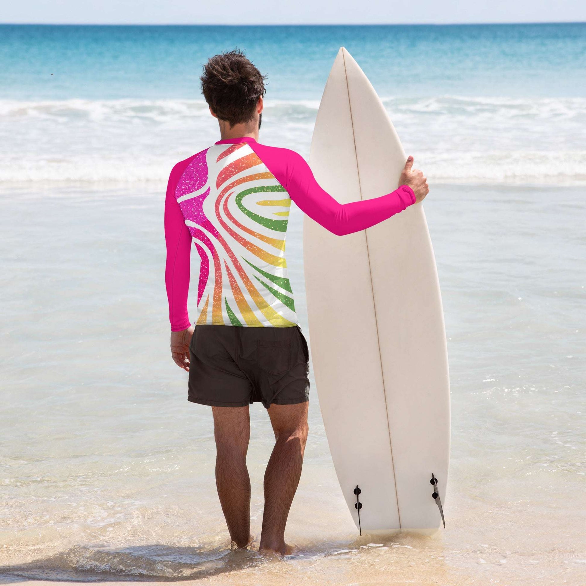 Adult Rashie | Abstract Coral | UV Protection For Men Rash Guard