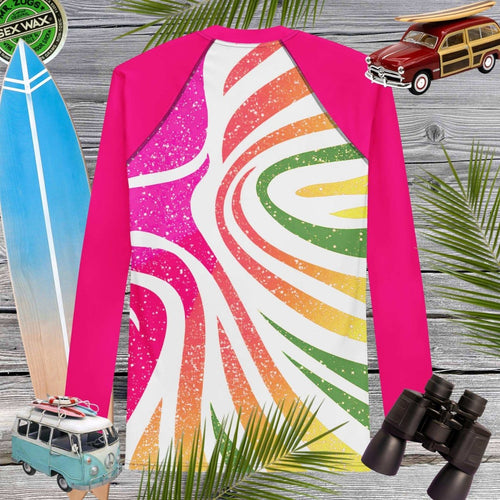 Adult Rashie | Abstract Coral | UV Protection For Men Rash Guard