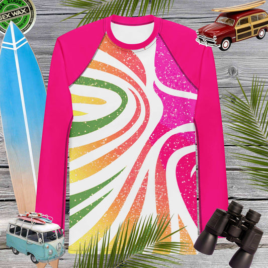 Adult Rashie | Abstract Coral | UV Protection For Men Rash Guard
