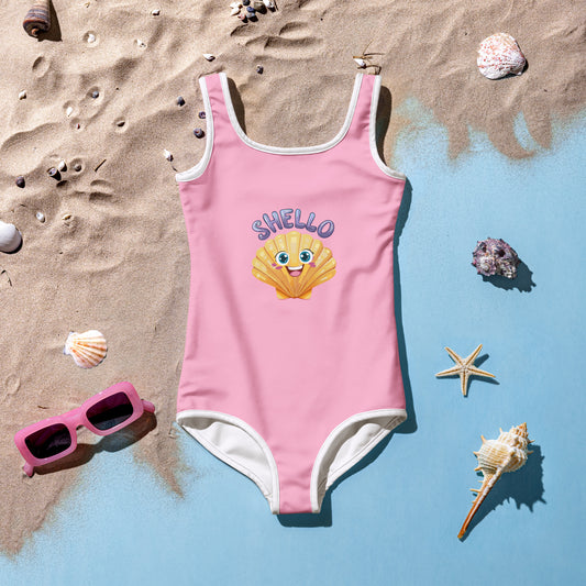 Girl's One Piece Swimsuit | SHello Cotton Candy