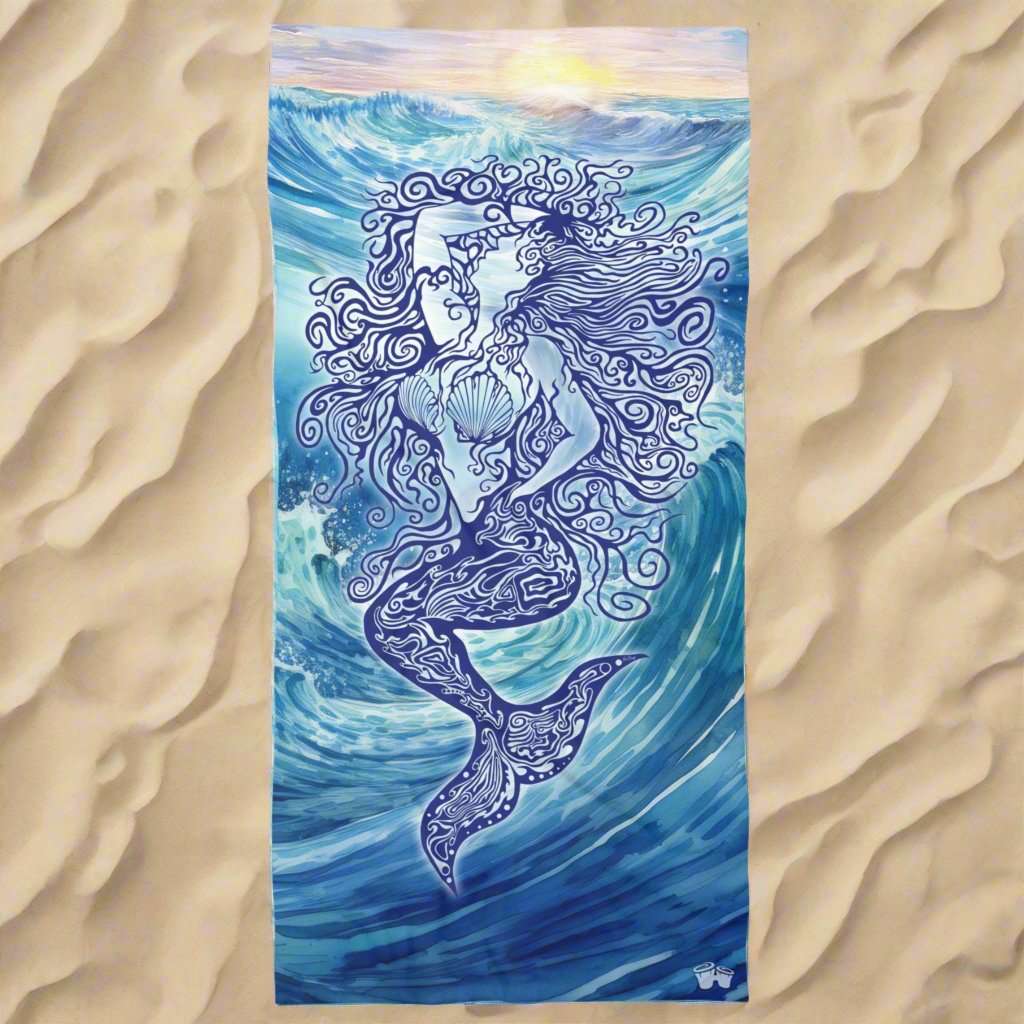 Beach Towel - Mermaid Zen Series by RonBongo