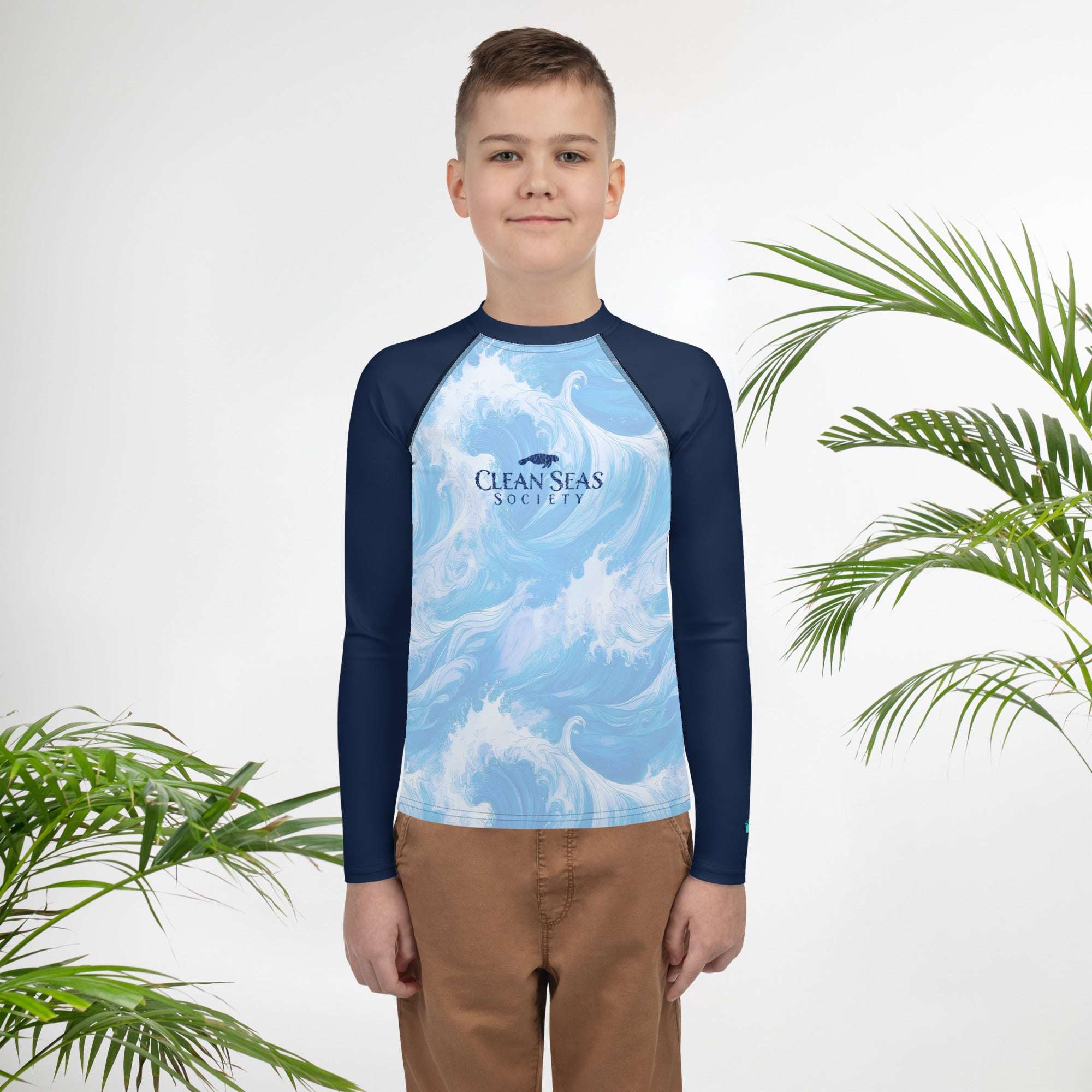 Help Clean The Oceans | Blue Rashie For Teen Youths Rash Guard