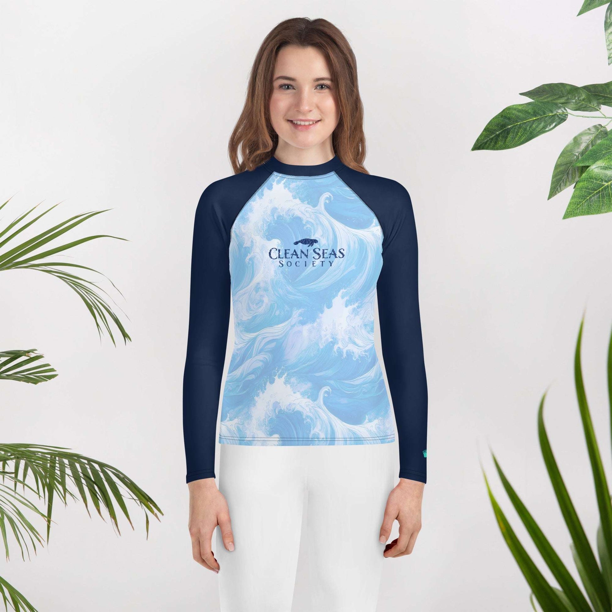 Help Clean The Oceans | Blue Rashie For Teen Youths Rash Guard