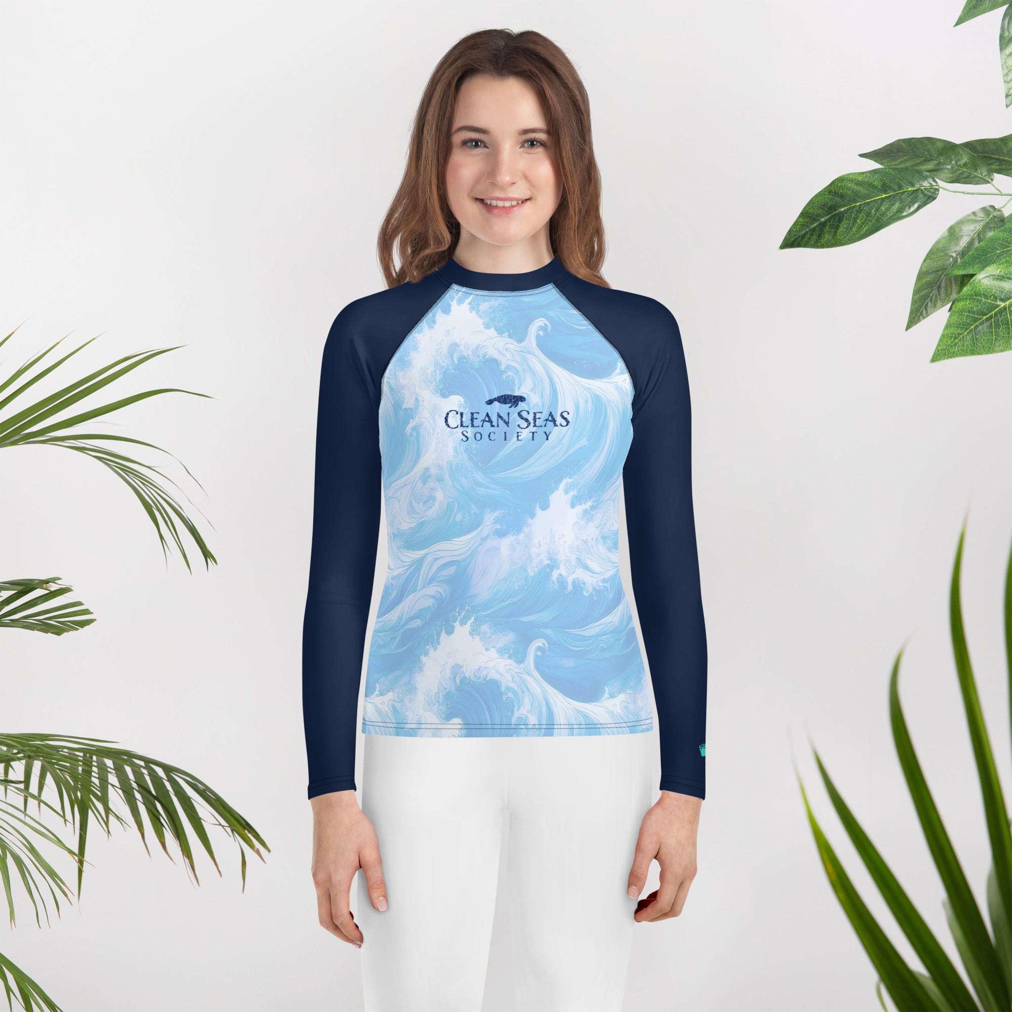 Help Clean The Oceans | Blue Rashie For Teen Youths Rash Guard