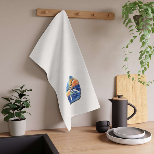 Coastal Decor | Cotton Tea Towel | Painted Sand Dollar Sunset