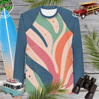 Coral Color Abstract Art | Adult Sun Rashie For Men | UPF 50+ Rash Guard