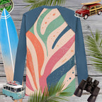 Coral Color Abstract Art | Adult Sun Rashie For Men | UPF 50+ Rash Guard