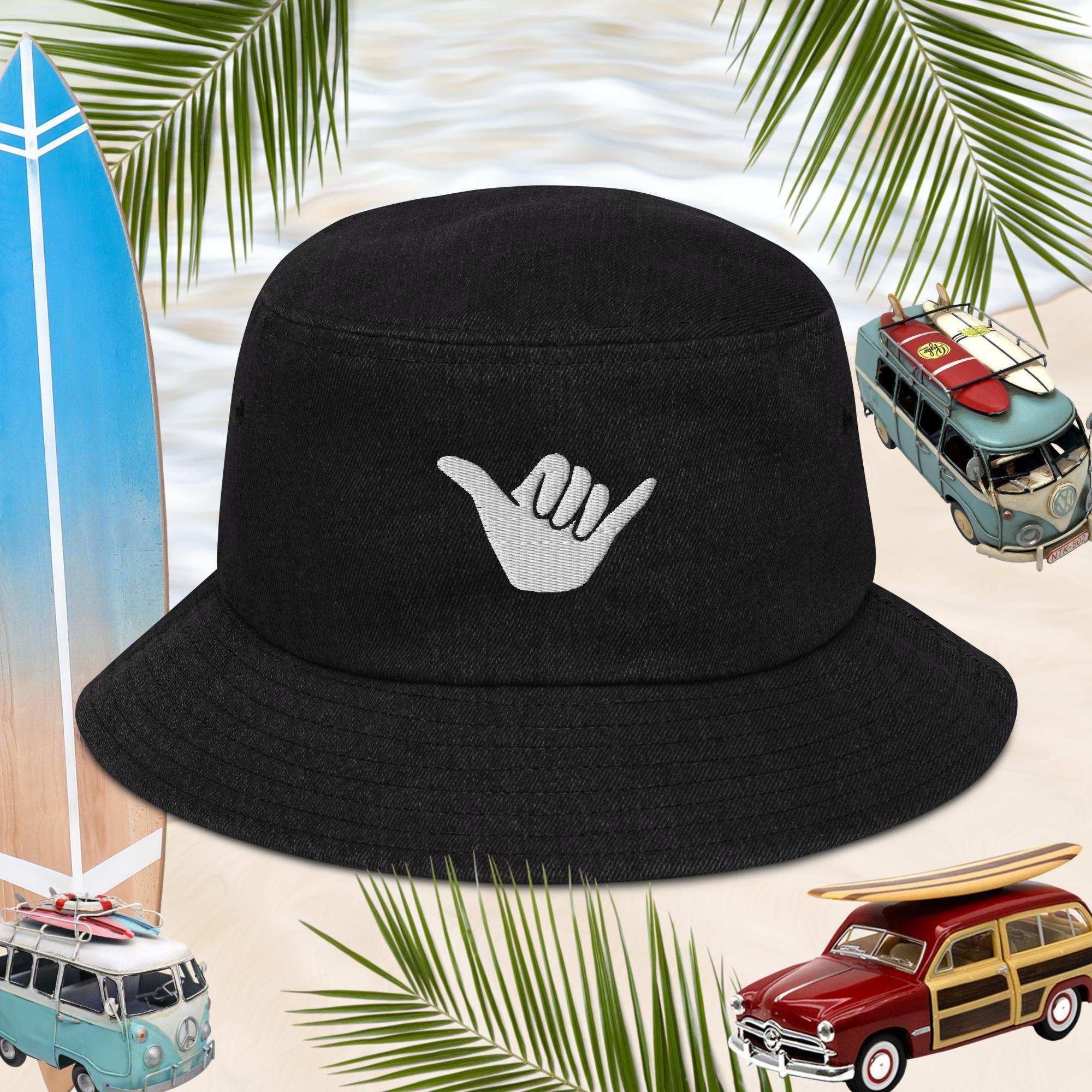 Denim bucket hat | Embroidered Shaka