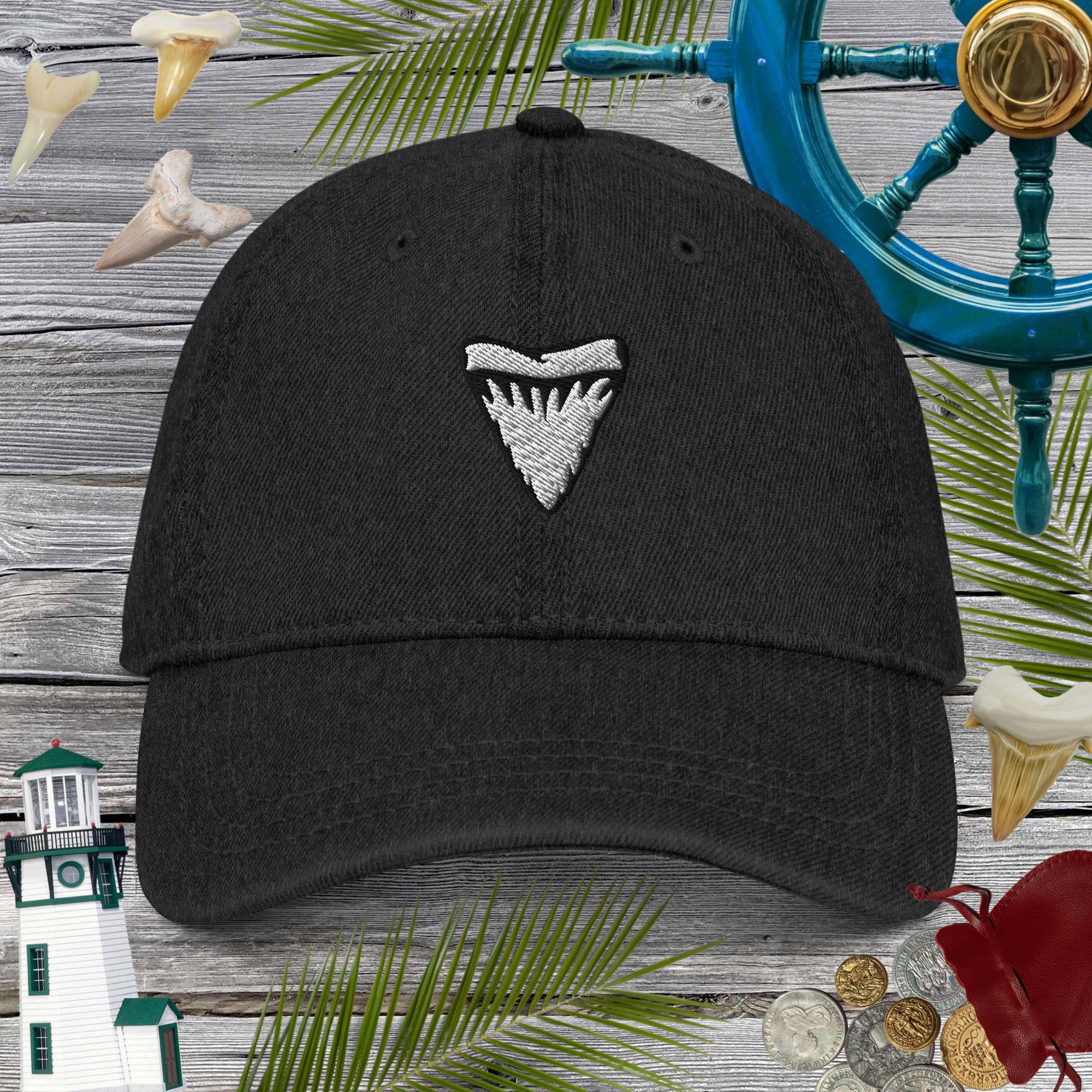 Denim Hat | Embroidered Shark Tooth Baseball Caps