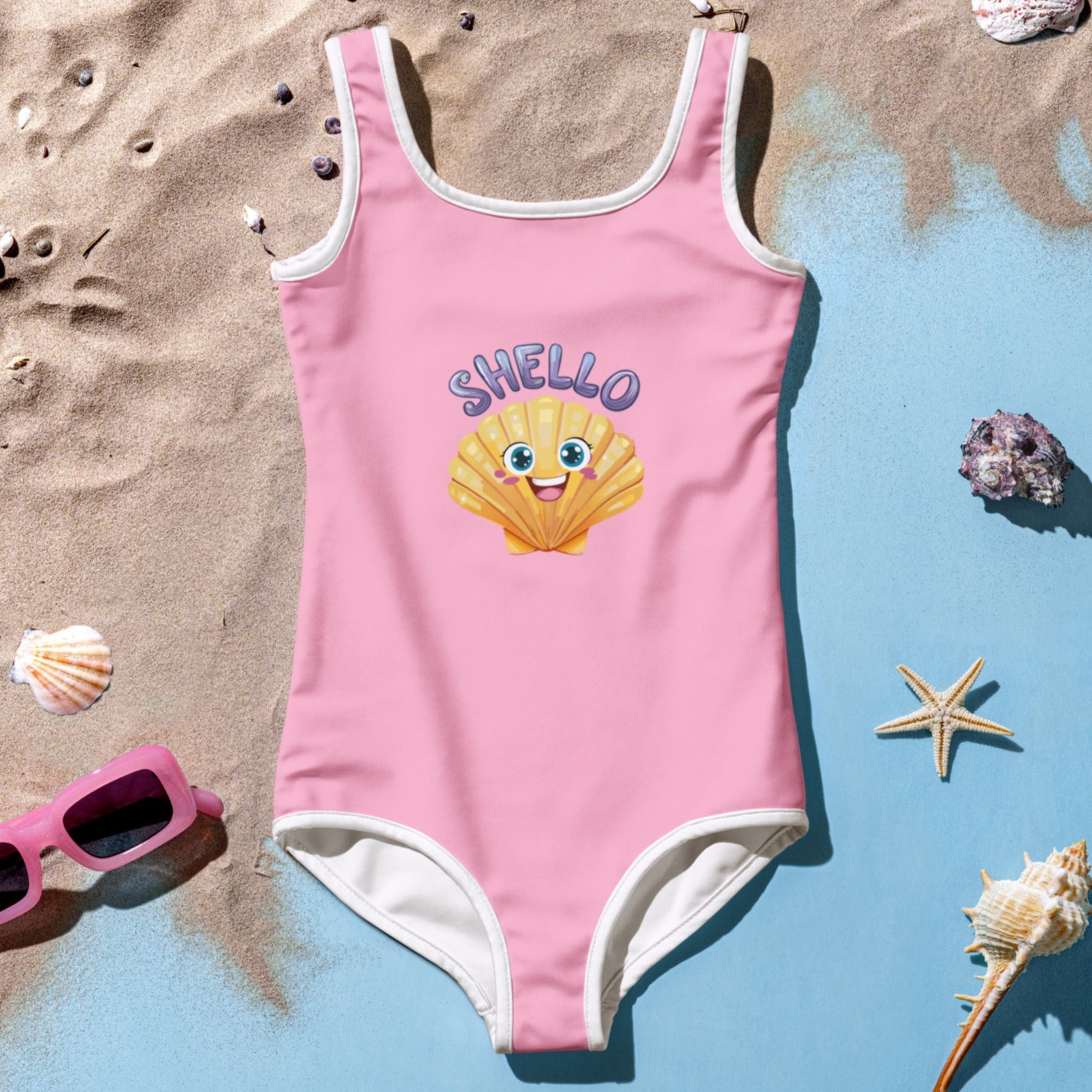 Girl's One Piece Swimsuit | SHello Cotton Candy