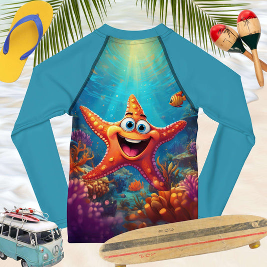 Happy Starfish | Kids UV Rashie | UPF 50+ Rash Guards