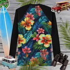 Hawaiian Hibiscus Print Rash Guard | Men's | UPF 50+ Rash Guards & Swim Shirts