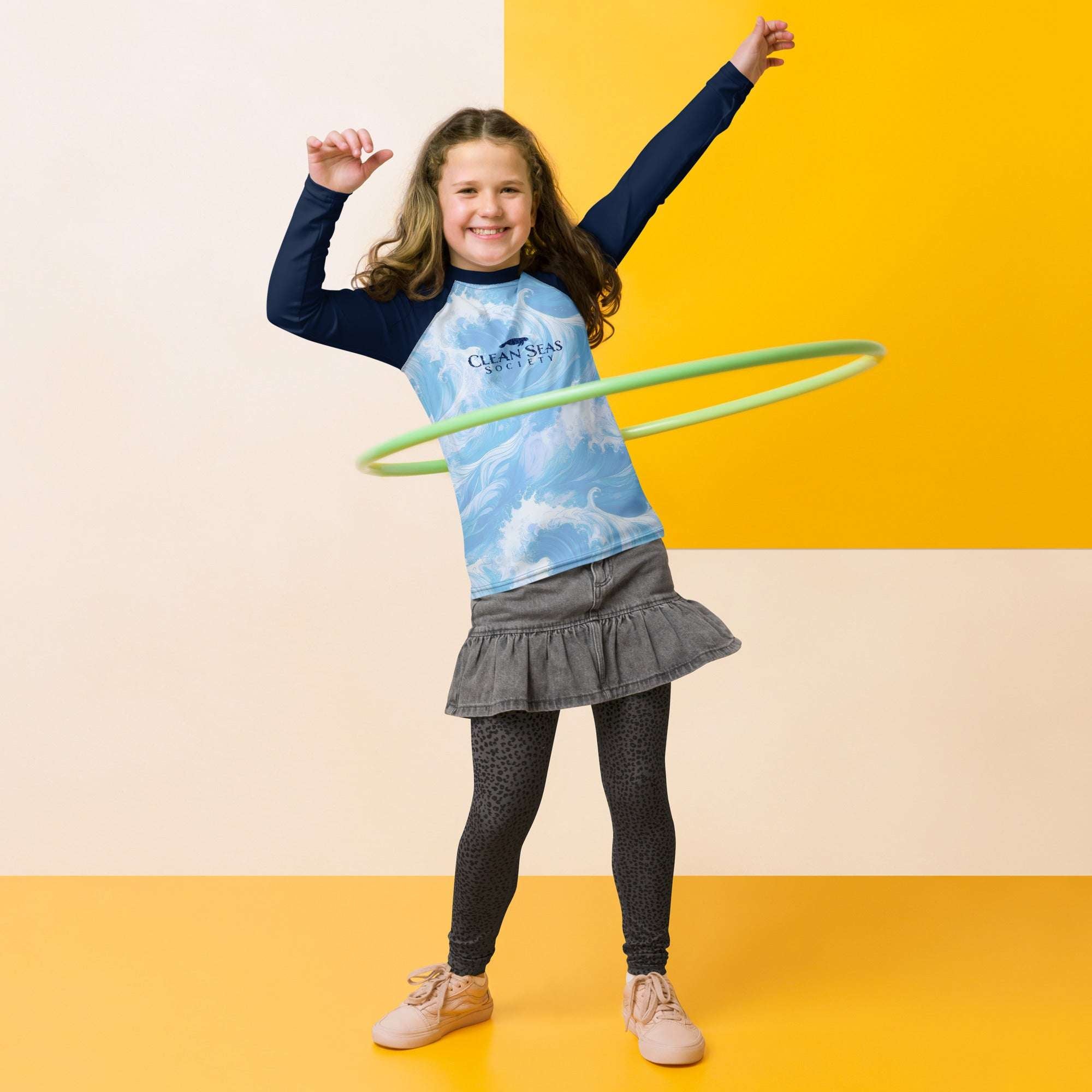 Help Clean The Oceans | Blue Rashie For Teen Youths Rash Guard