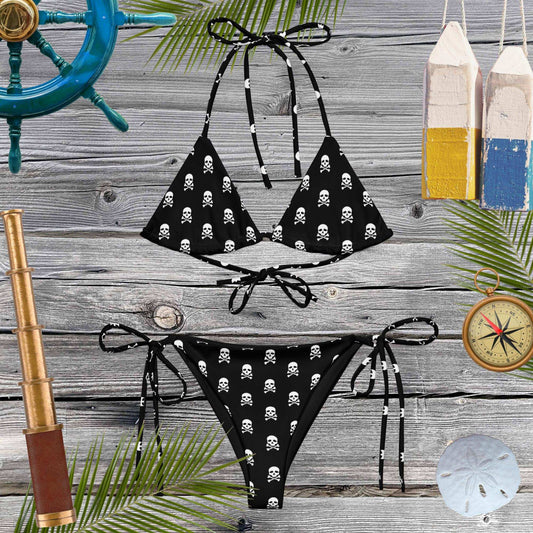 Jolly Roger Pirate Flag 🏴‍☠️ String BikiniClassic Bikinis