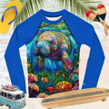 Manatee Stained Glass Art Rash Guard | Kid Sizes UPF 50+ Rash Guards
