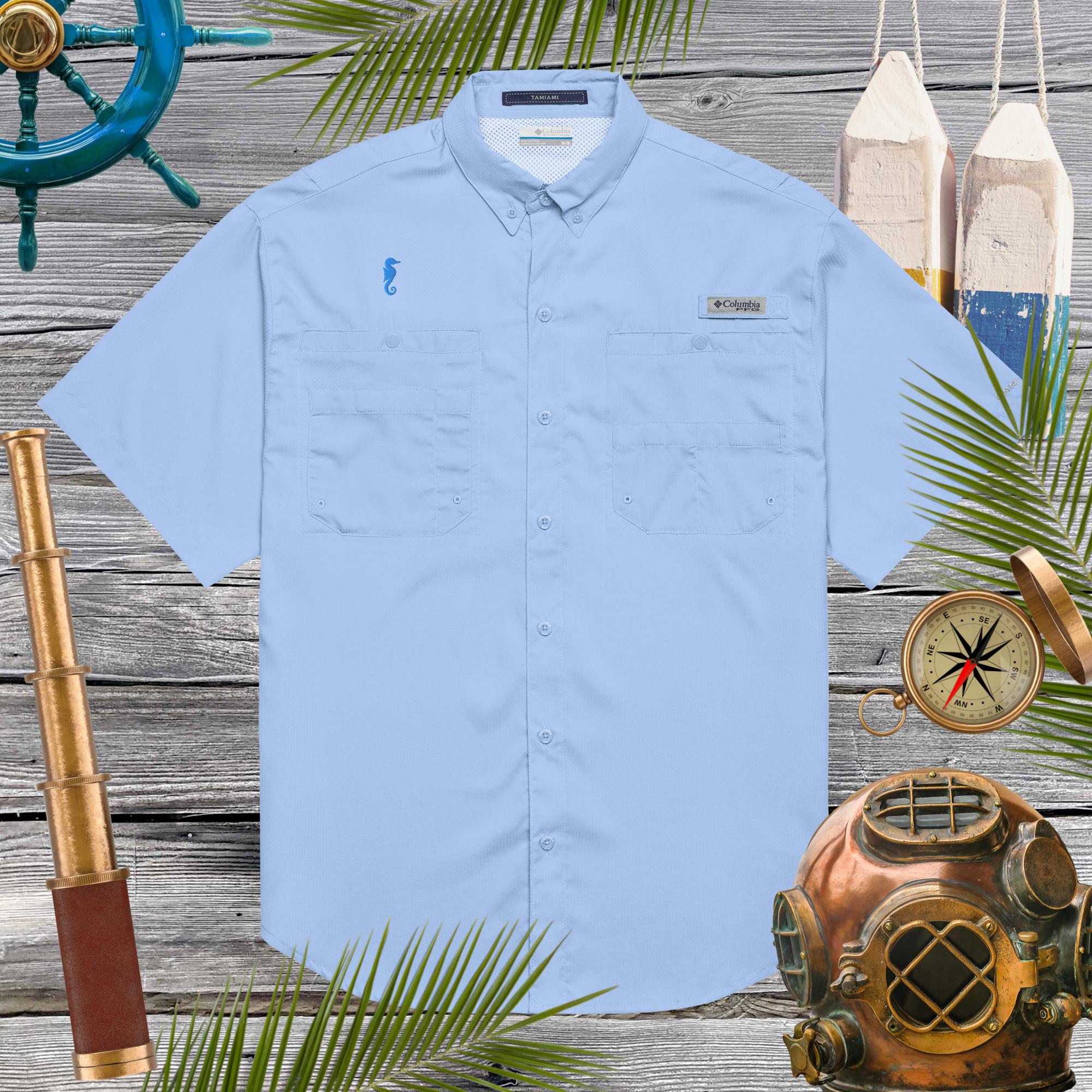 Men’s Columbia Short Sleeve Fishing Shirt | Seahorse Embroidery Shirts