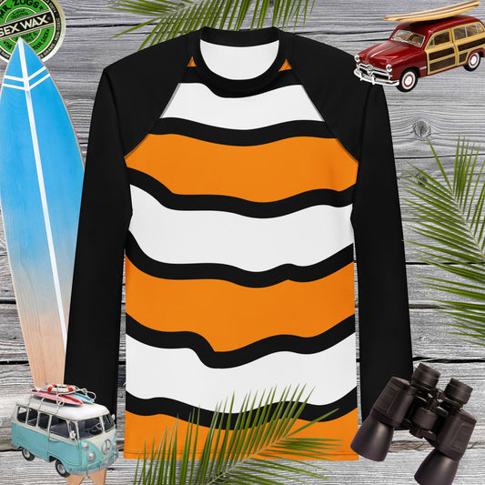 Men's Swimming Rashie | Clown Fish Stripes | 🤙 Rash Guard