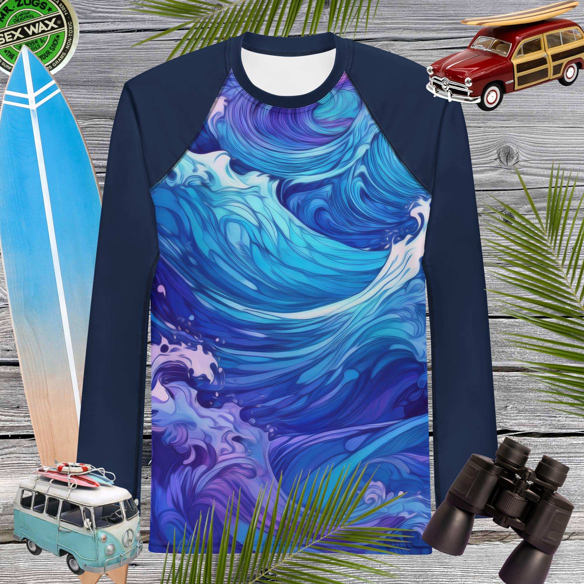 Men's UV Protection | Rash Guard | Painted Waves 🤙 Rash Guard
