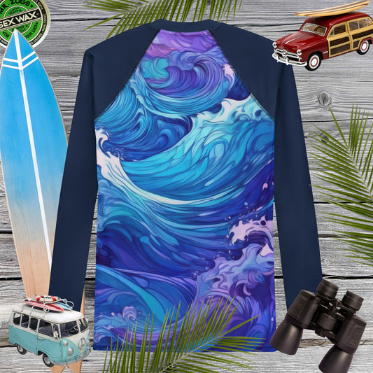 Men's UV Protection | Rash Guard | Painted Waves 🤙 Rash Guard