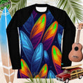 Night Surfing Rashie | Surfboard Pattern | For Women Rash Guards & Swim Shirts