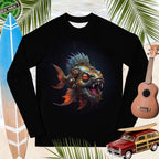 Piranha Fish Is My Pet | Black Rashie | Youth 🤙 Rash Guards & Swim Shirts