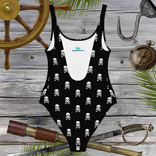 Pirate Skull Swimsuit | Jolly Roger One-PieceOne-Piece Swimsuits