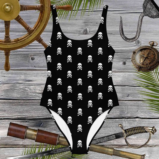 Pirate Skull Swimsuit | Jolly Roger One-PieceOne-Piece Swimsuits