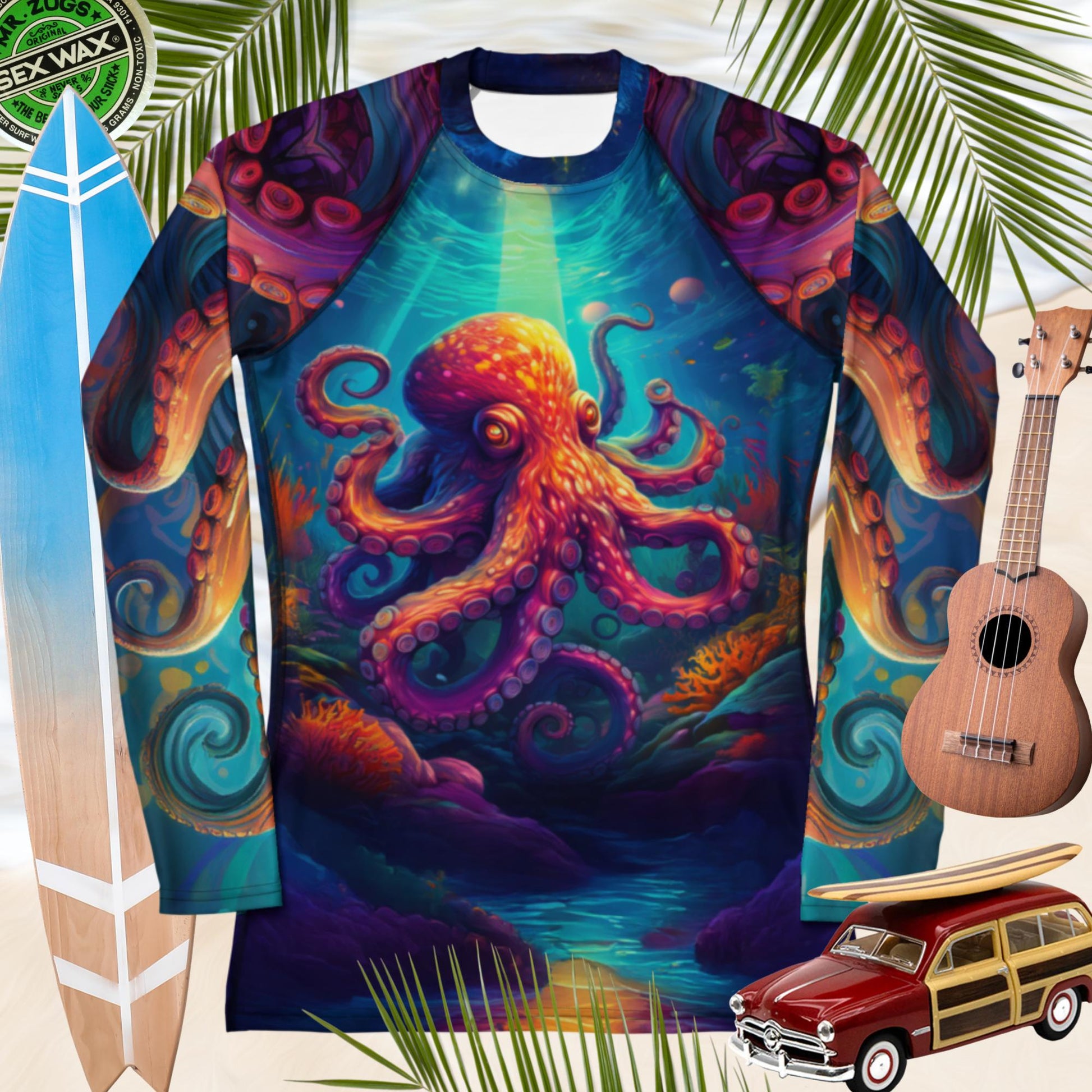 Psychedelic Octopus | Women's UPF 50+ Rash Guard Rash Guard