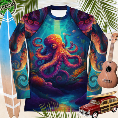Psychedelic Octopus | Women's UPF 50+ Rash Guard Rash Guard
